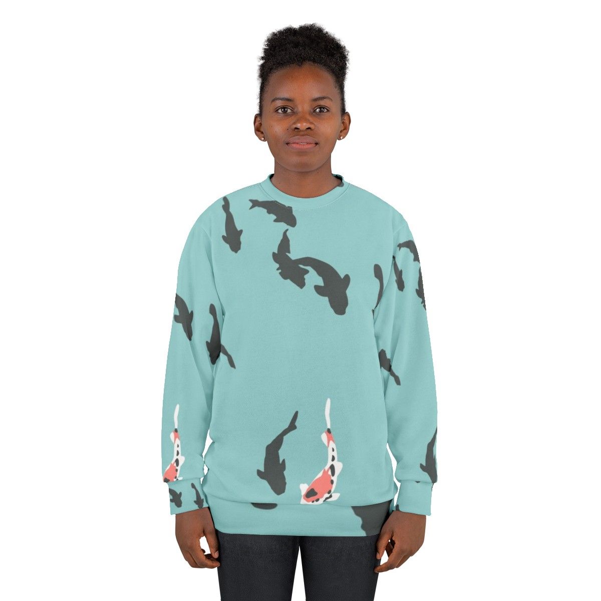 A Silent Voice Koi Fish Sweatshirt with Minimal Anime & Manga Design - women