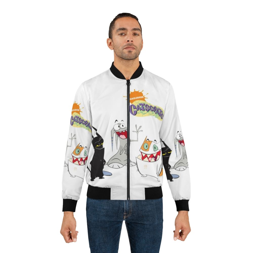 Catscratch cartoon cat on a bomber jacket - Lifestyle