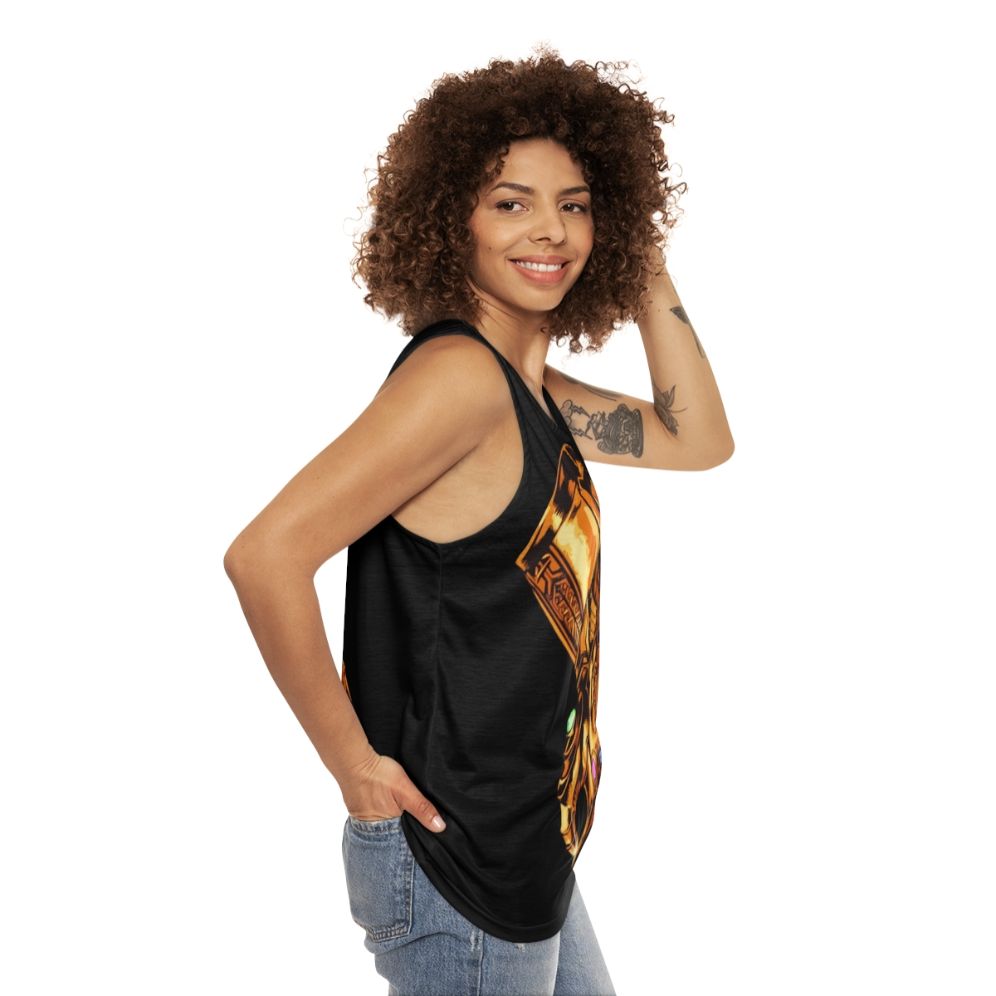 Infinity Gauntlet Circle Game Unisex Tank Top - women side