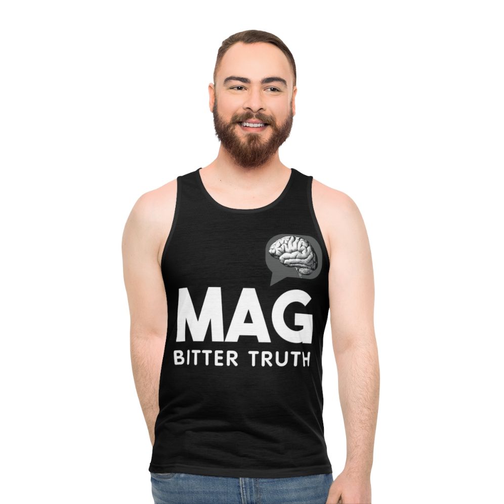 Trendy unisex tank top with graphic design - men