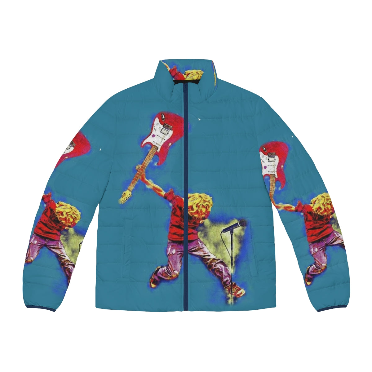 Music Attraction Grunge Puffer Jacket with Kurt Cobain and Nirvana Inspired Design