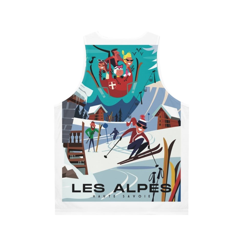 Les Alpes Ski Poster Unisex Tank Top - Back