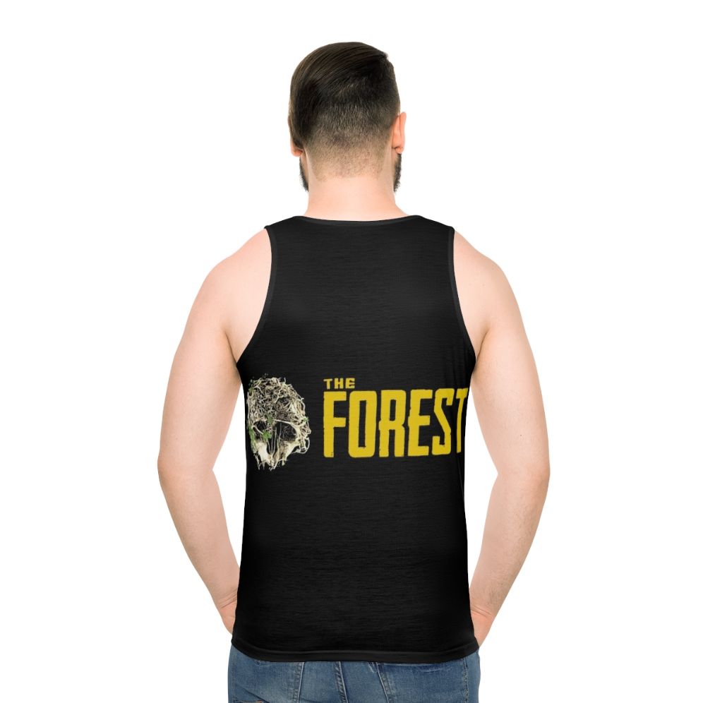 Unisex tank top featuring "The Forest" game design - men back