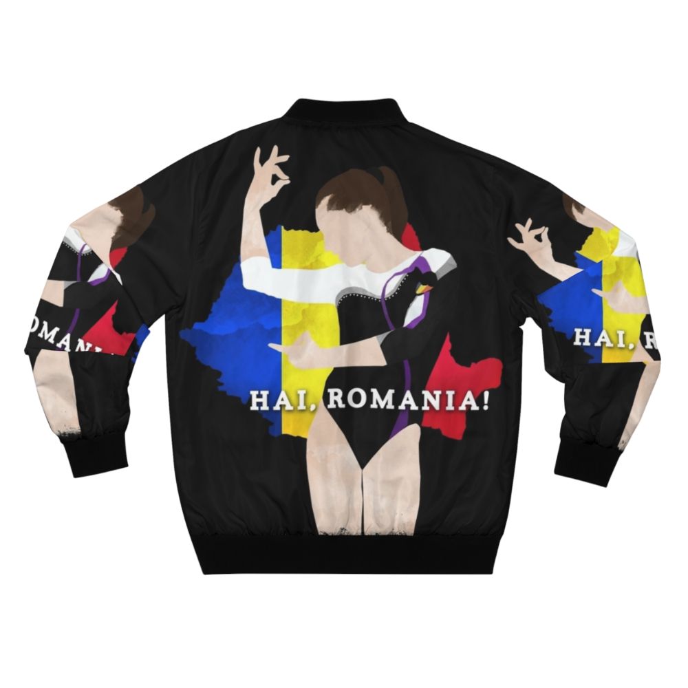 Romanian gymnastics themed bomber jacket - Back