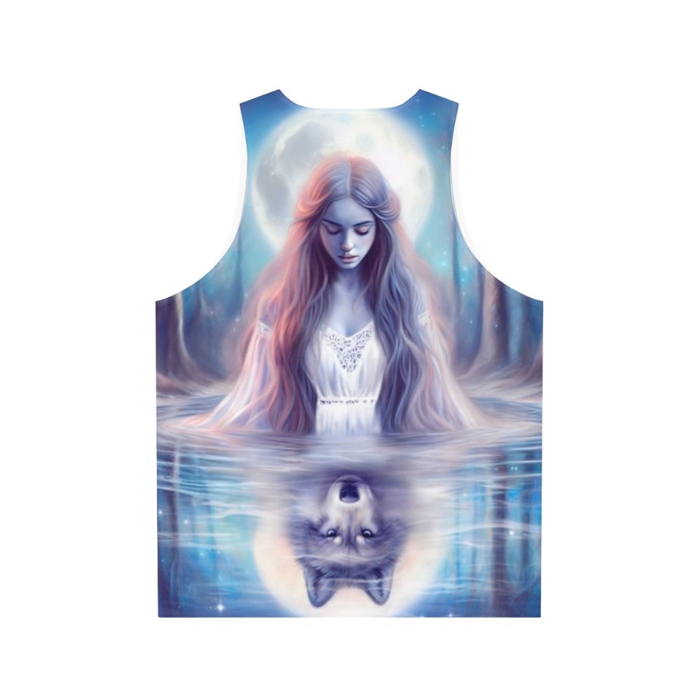 Pastel tank top with mystical wolf design - Back