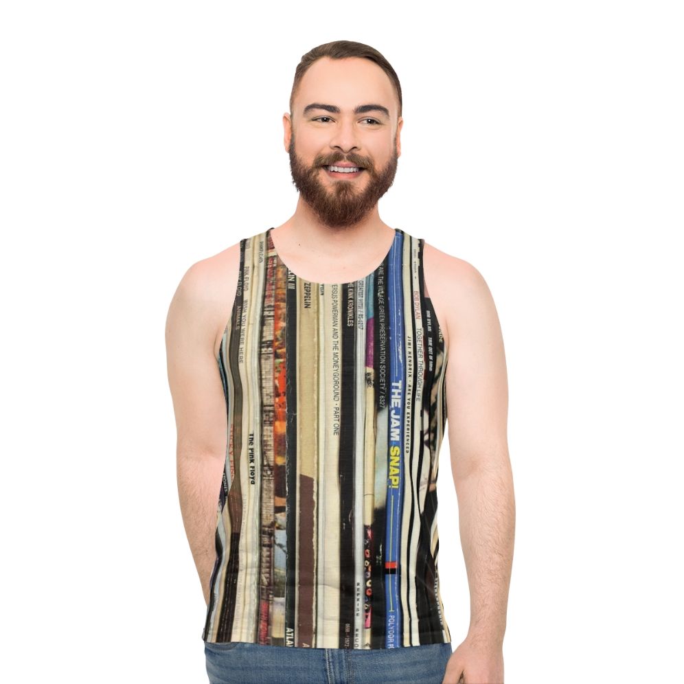 Classic rock vinyl record unisex tank top - men