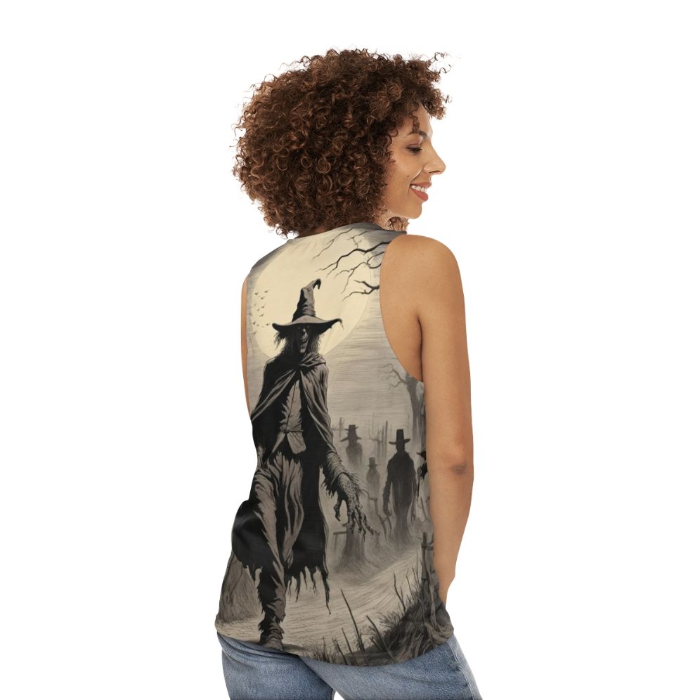 Unisex "The Keeper Of The Fields" Horror Tank Top - women back