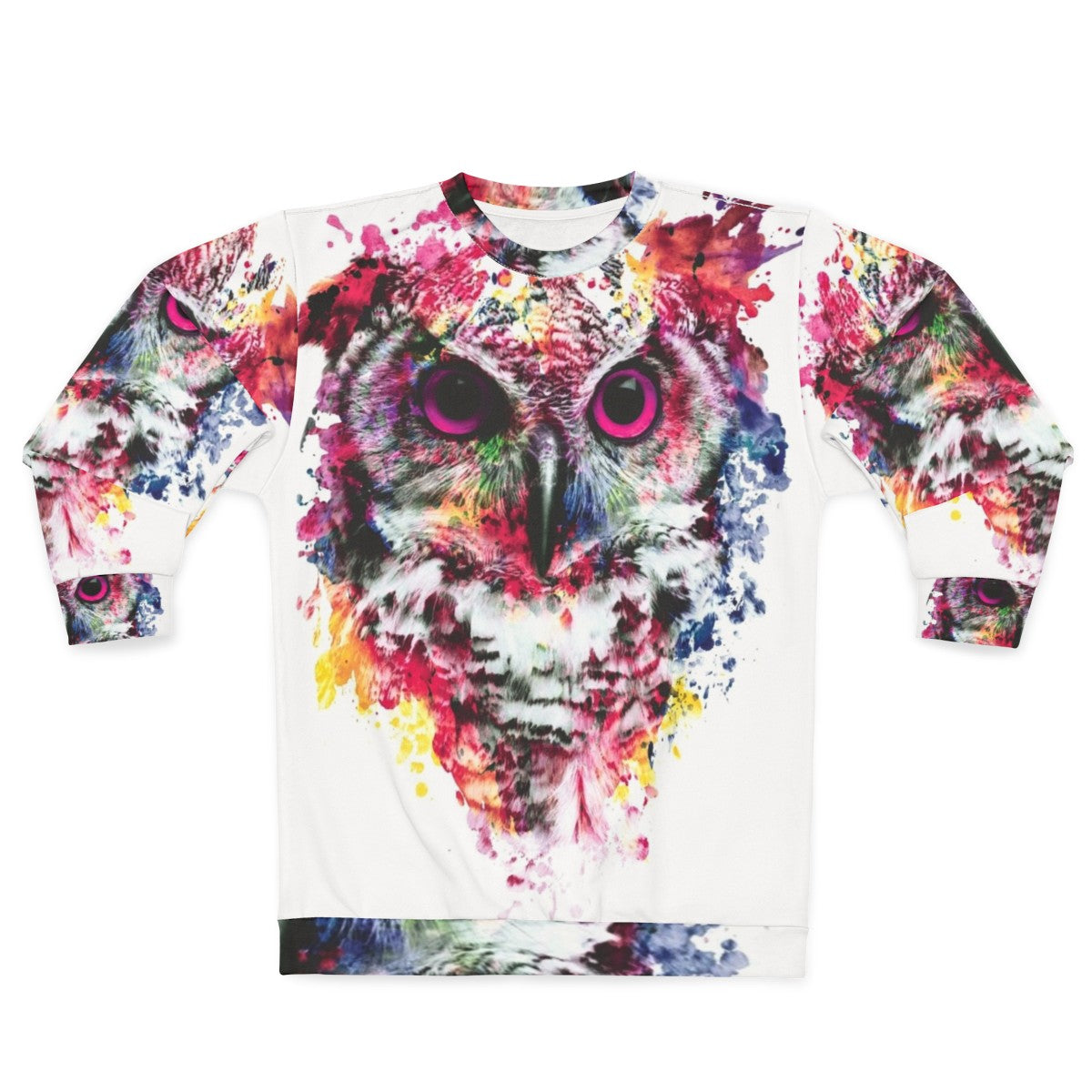 Colorful abstract owl sweatshirt