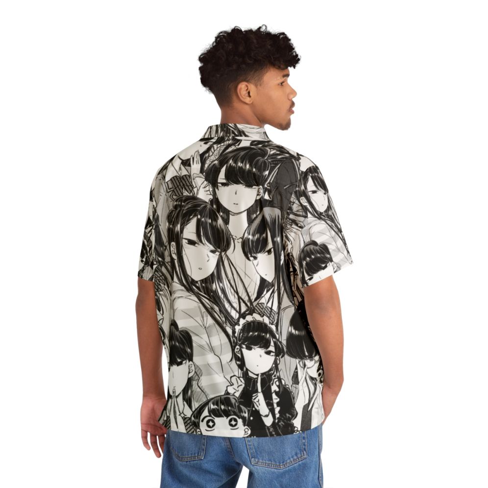 Komi The Silent Goddess Hawaiian Shirt, anime inspired black and white design - People Back