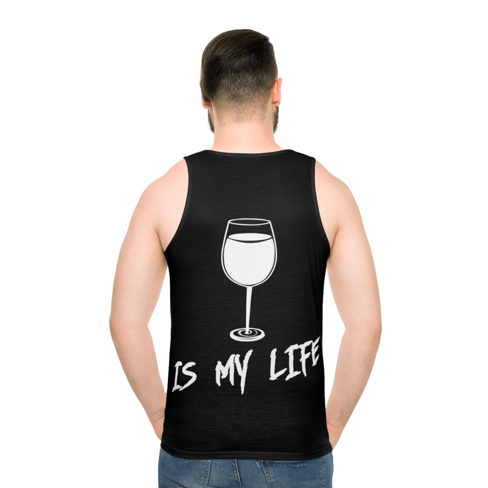 Unisex wine lover tank top - men back