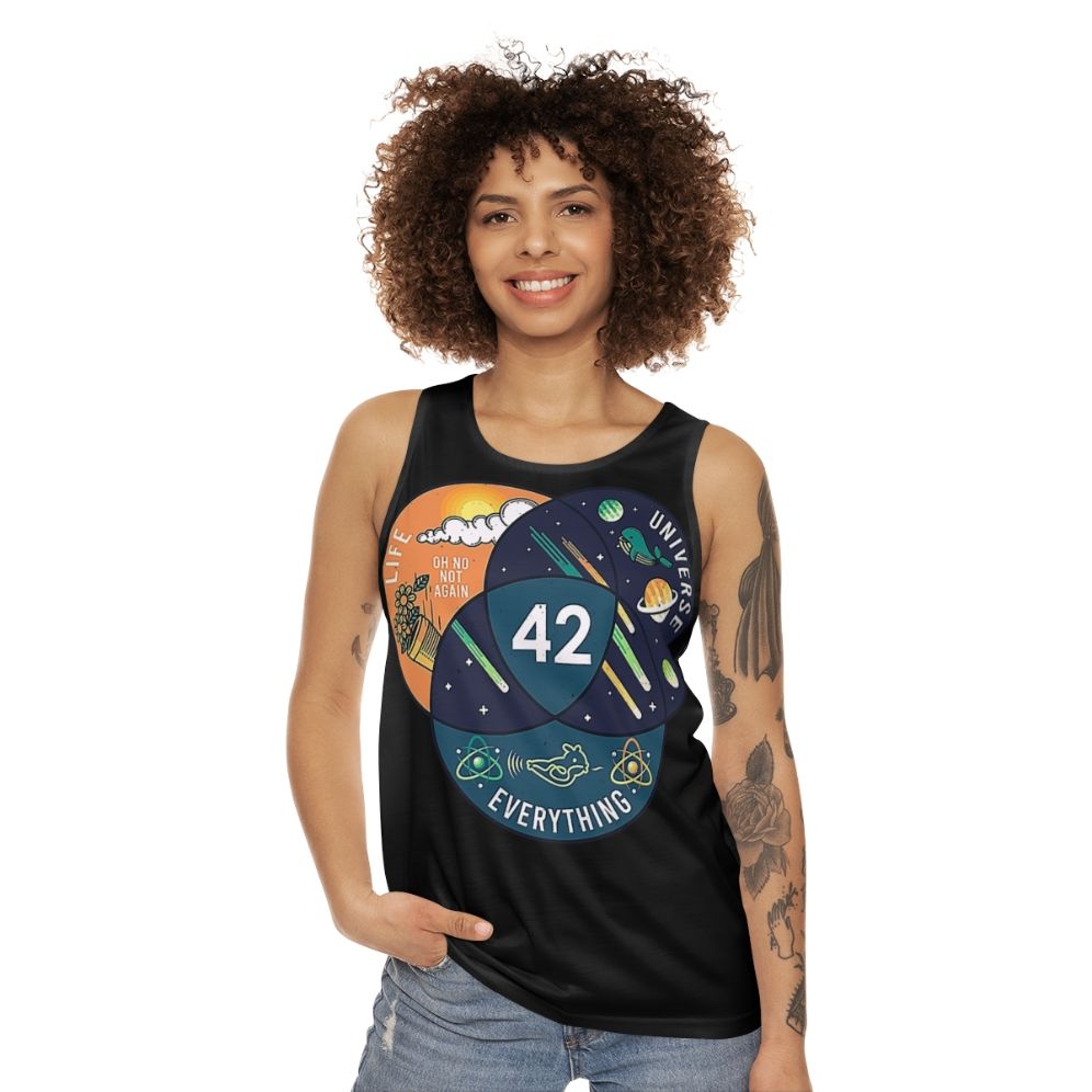 42 Answer to Life, Universe & Everything Unisex Tank Top with Galaxy Design - women