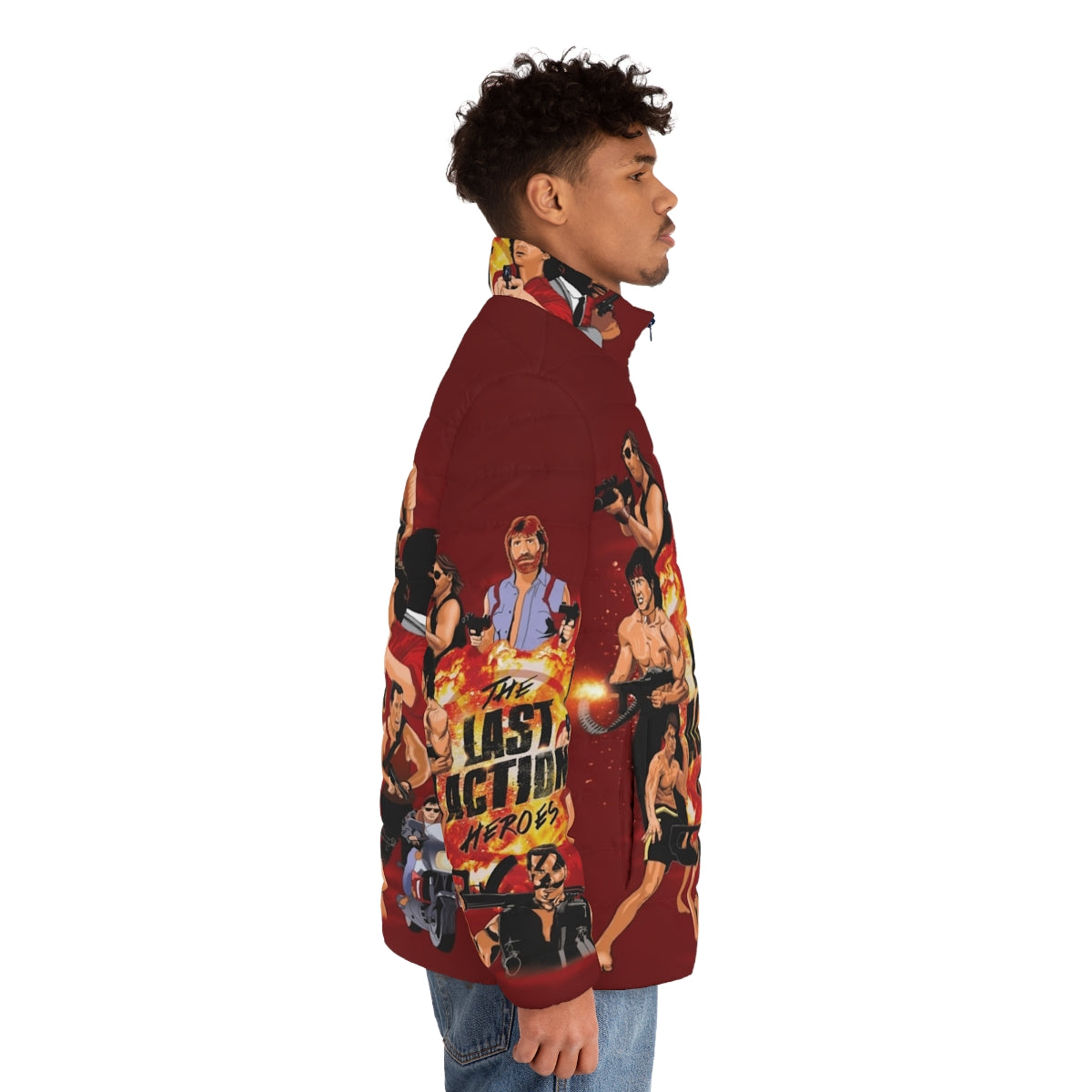 80s inspired 'The Last Action Heroes' puffer jacket - men side right