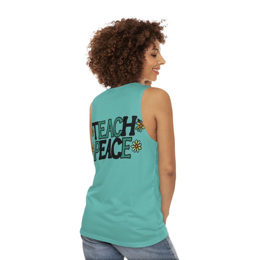 Unisex "Teach Peace" Tank Top - women back