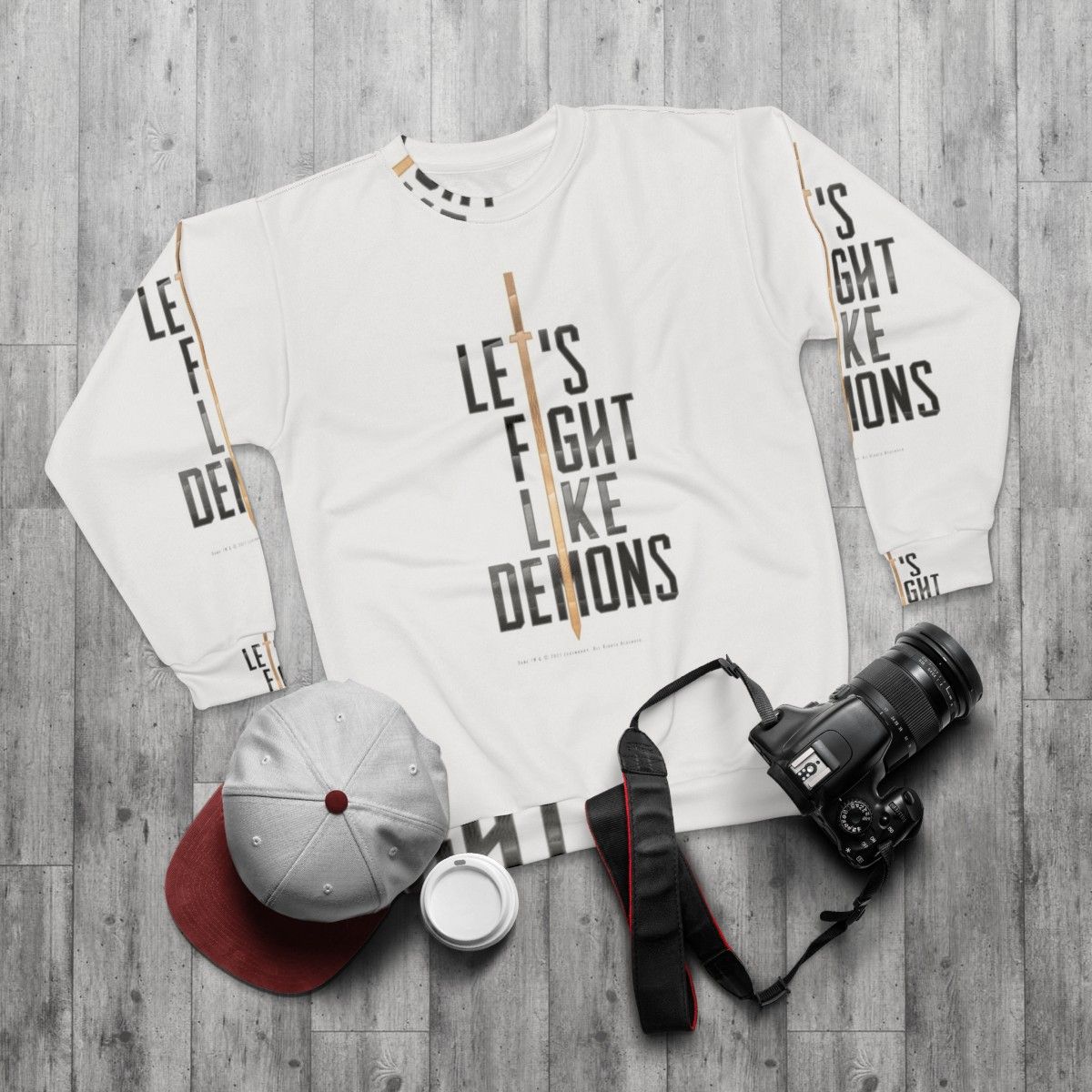 Dune 'Let's Fight Like Demons' Dark Sweatshirt - flat lay