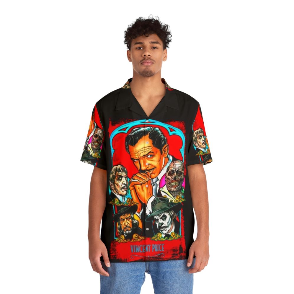 Vintage Hawaiian shirt with horror movie icon Vincent Price - People Front