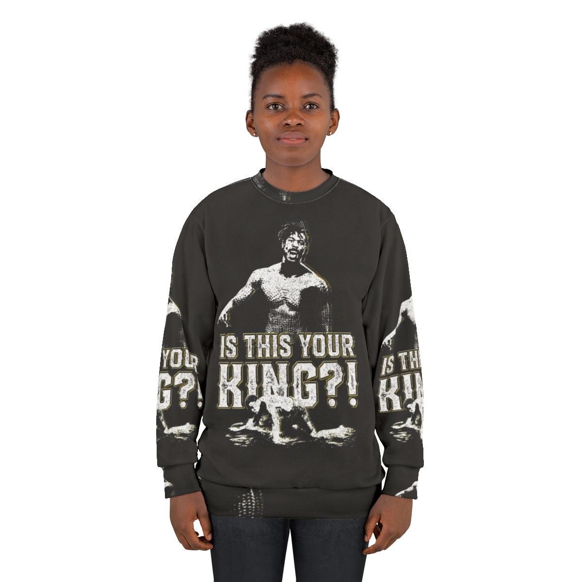 "Is This Your King?" - Comic Book Superhero Sweatshirt featuring Wakanda-inspired design - women