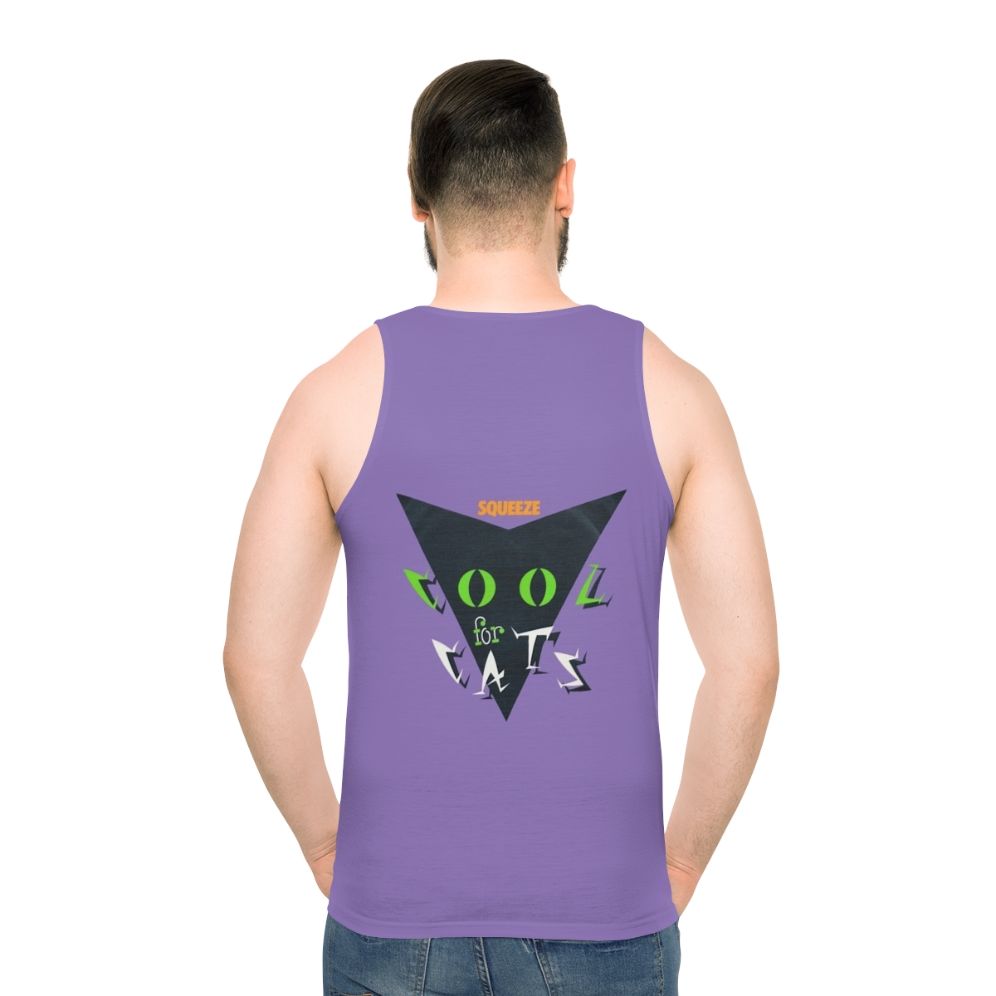 Unisex tank top with Cool For Cats album artwork - men back