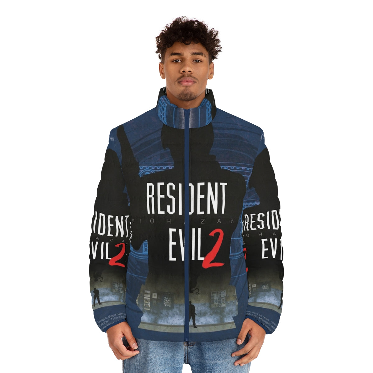 Resident Evil 2 The Licker Minimalist Art Puffer Jacket - men front