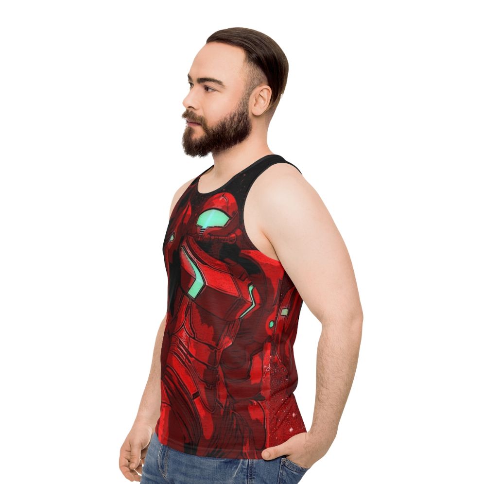 Metroid inspired unisex space gaming tank top - men side