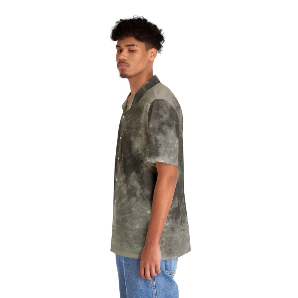 Lunar Surface Texture Hawaiian Shirt - People Left