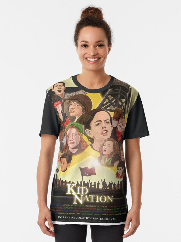 Kid Nation Graphic T-Shirt featuring the show's logo and characters - Women