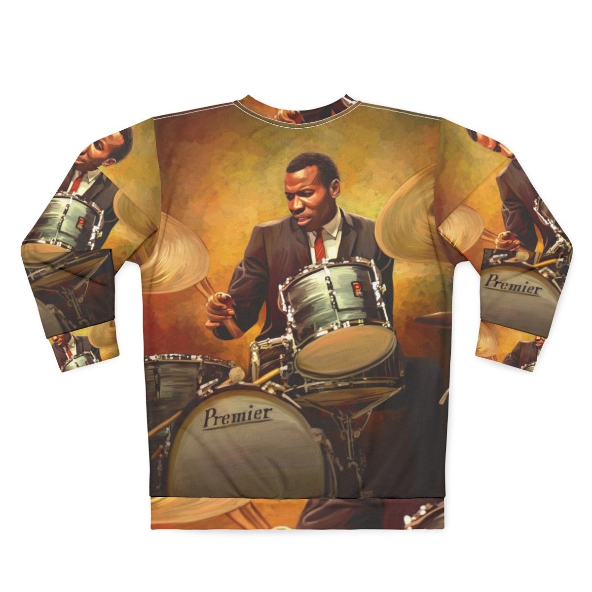 Elvin Jones Jazz Drummer Sweatshirt - Back