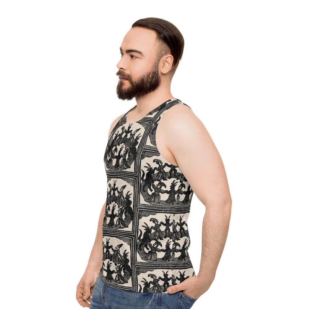 Witches Circle Dance Unisex Occult Tank Top - men side