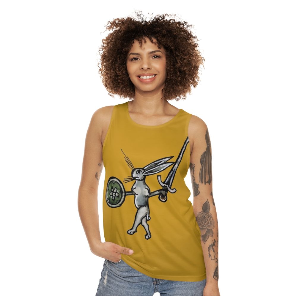 Medieval Rabbit Warrior Unisex Tank Top - women