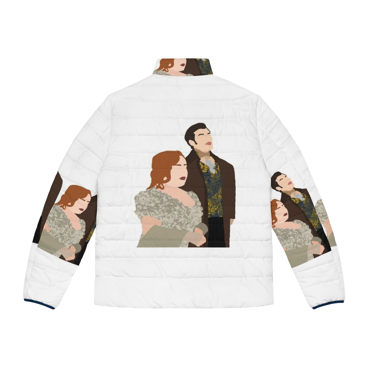 Bridgerton Penelope and Colin Puffer Jacket - Featuring the beloved Polin couple from the hit Netflix series - Back