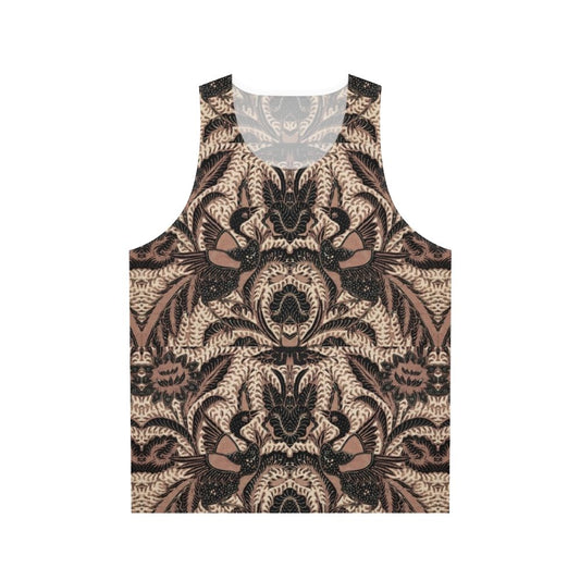 Batik Unisex Tank Top with Bird and Flower Motif