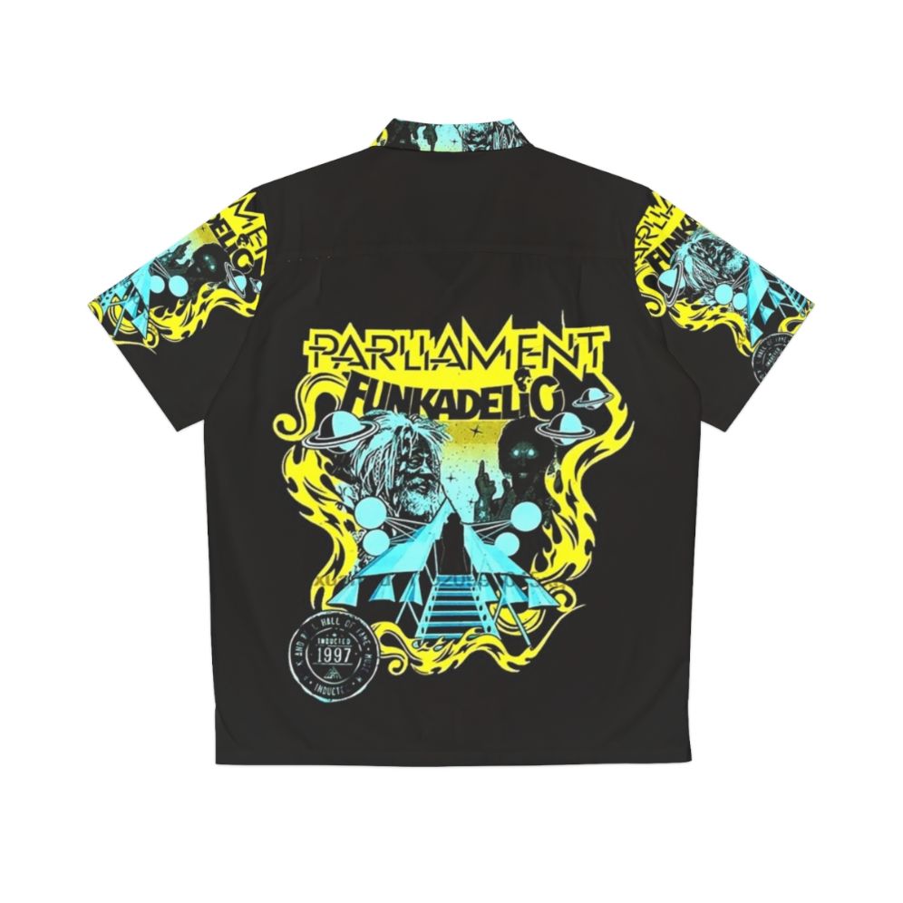 Funkadelic-inspired Hawaiian shirt with retro 70s music graphics - Back