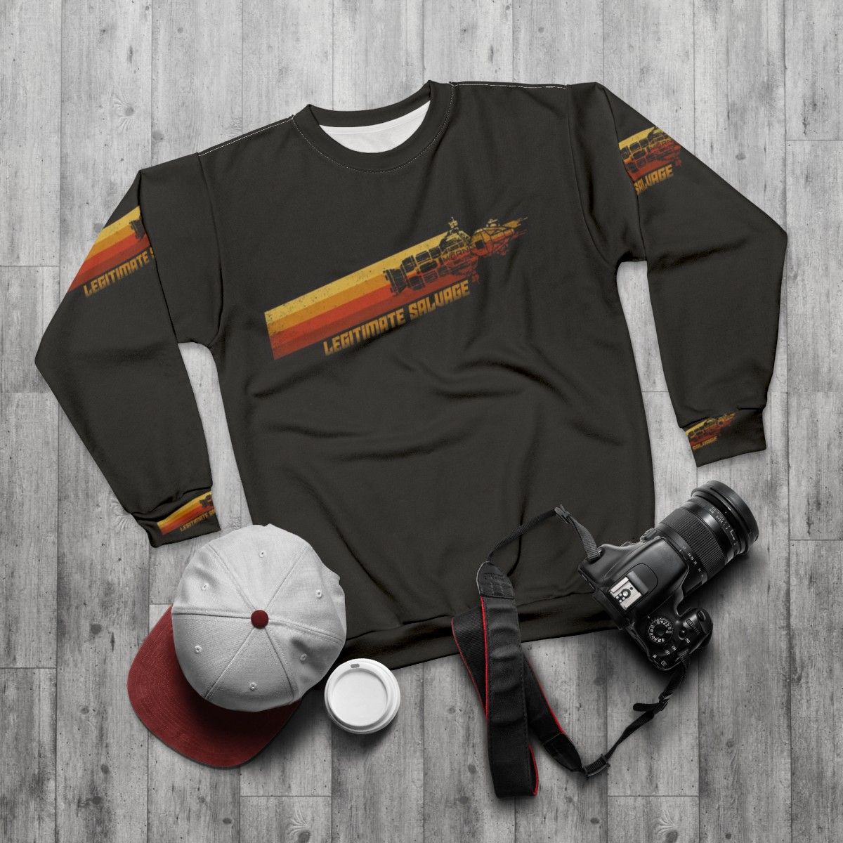 Vintage-style 'The Expanse' sci-fi sweatshirt - flat lay