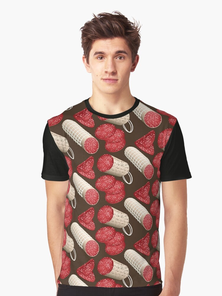 Salami graphic design printed on a t-shirt - Men