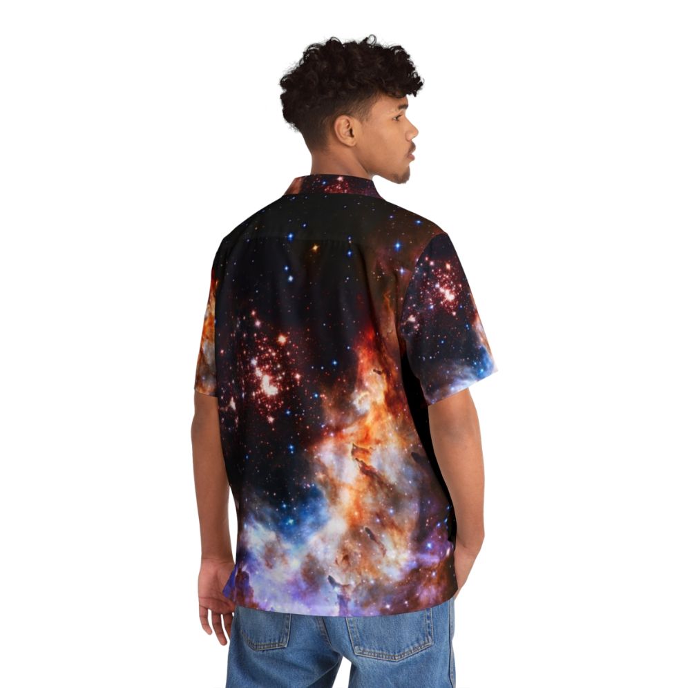 Westerlund 2 Hawaiian shirt featuring a cosmic galaxy design - People Back