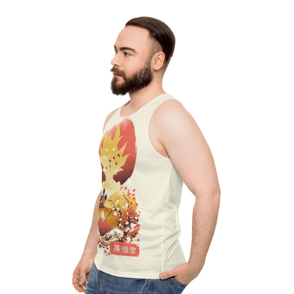 Ukiyo E Super Saiyan Unisex Anime Tank Top - men side