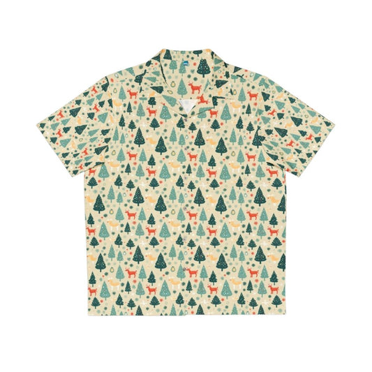 Christmas Hawaiian shirt with seamless holiday print