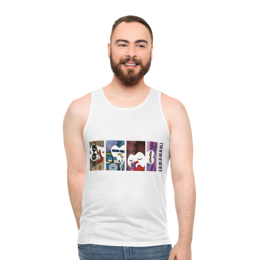 Colorful tooth band unisex tank top for music lovers - men