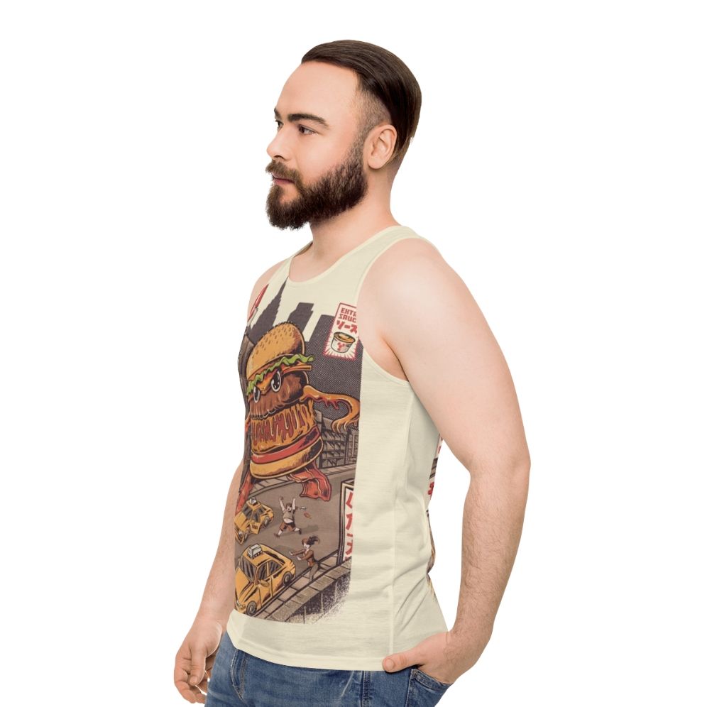 Burgerzilla anime-inspired unisex tank top - men side