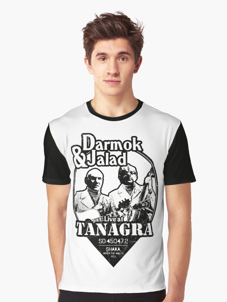Darmok and Jalad at Tanagra! Star Trek inspired graphic t-shirt featuring the iconic reference to the episode "Darmok". - Men