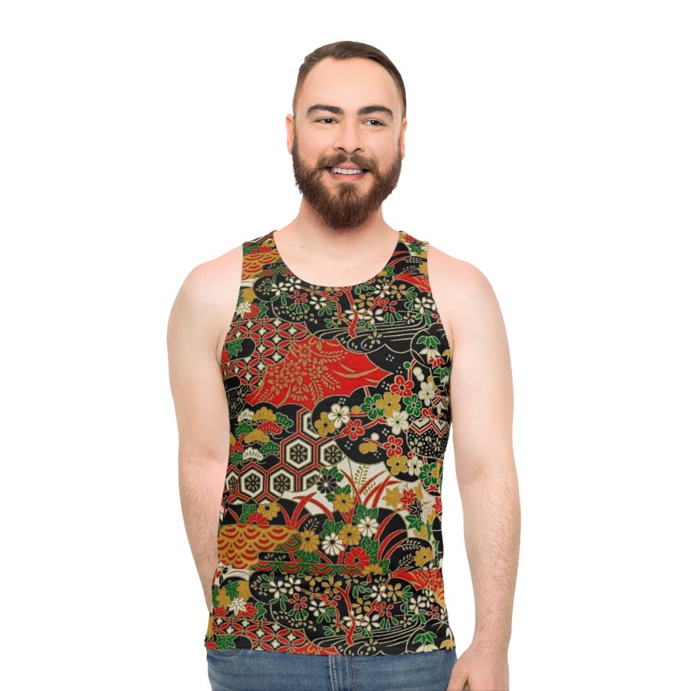 Traditional Japanese pattern unisex tank top - men