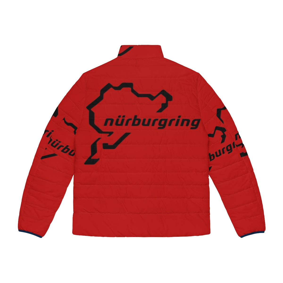 Puffer jacket with Nürburgring and high-performance car graphics - Back