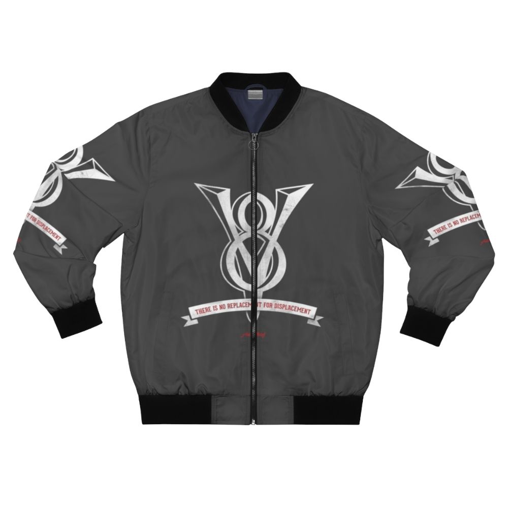 Vintage style bomber jacket featuring a muscle car and hot rod design