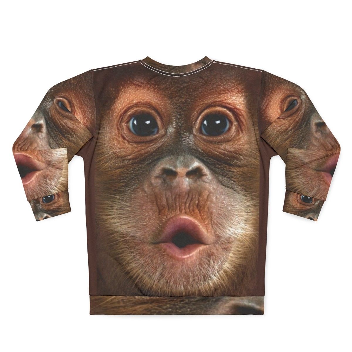 Hyper Realistic Baby Orangutan Monkey Sweatshirt - Back