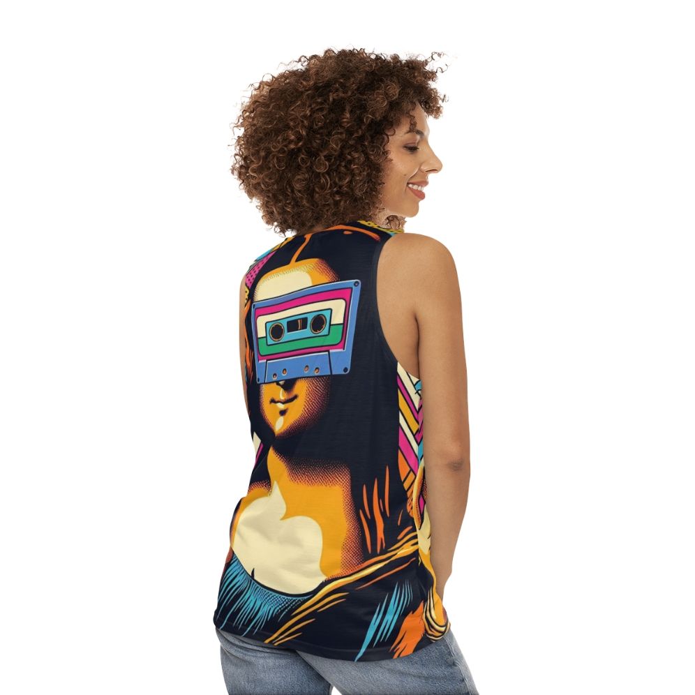 DJ Mona Unisex Tank Top featuring Mona Lisa artwork - women back