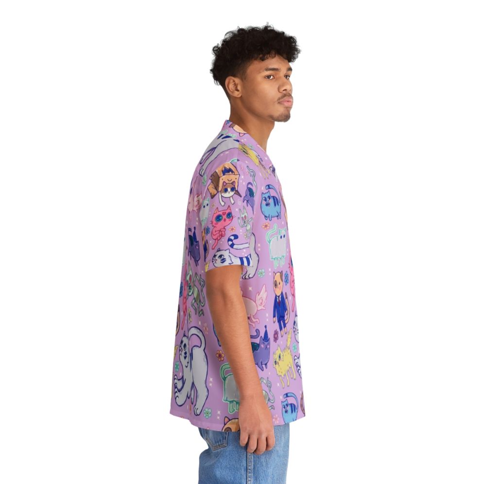 Cats Adventure Hawaiian Shirt with tropical cartoon fan art design - People Pight