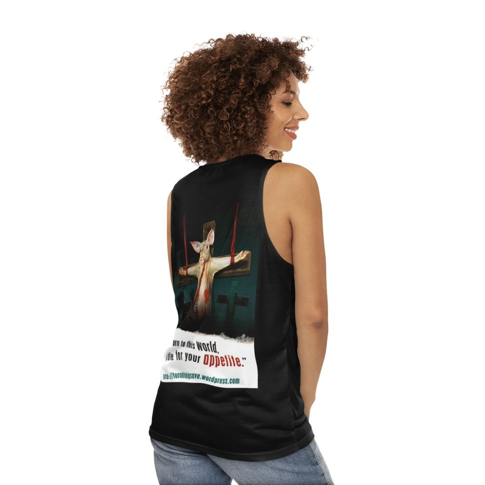 Toronto Pig Save Vegan Tank Top for Animal Rights Activists - women back