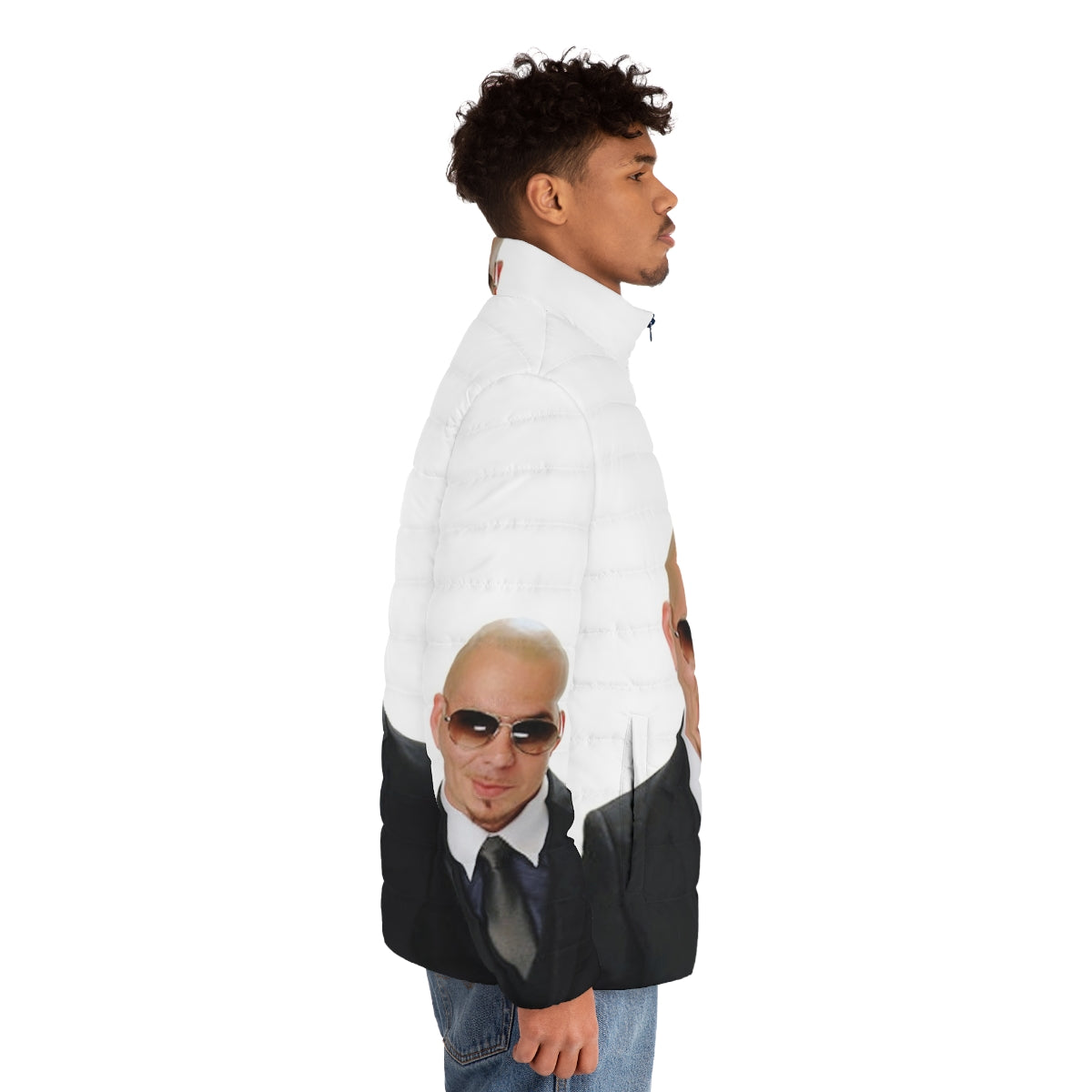 Pitbull 305 puffer jacket with edgy meme design - men side right