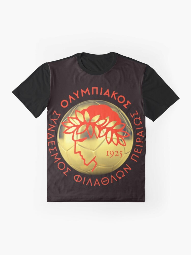 Olympiacos Piraeus Greek Football Club Gold Ball T-Shirt - Flat lay