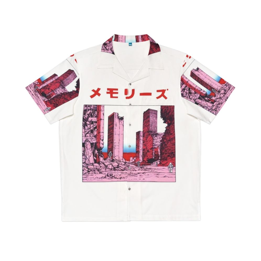 Akira-themed Hawaiian shirt with cyberpunk and vaporwave design