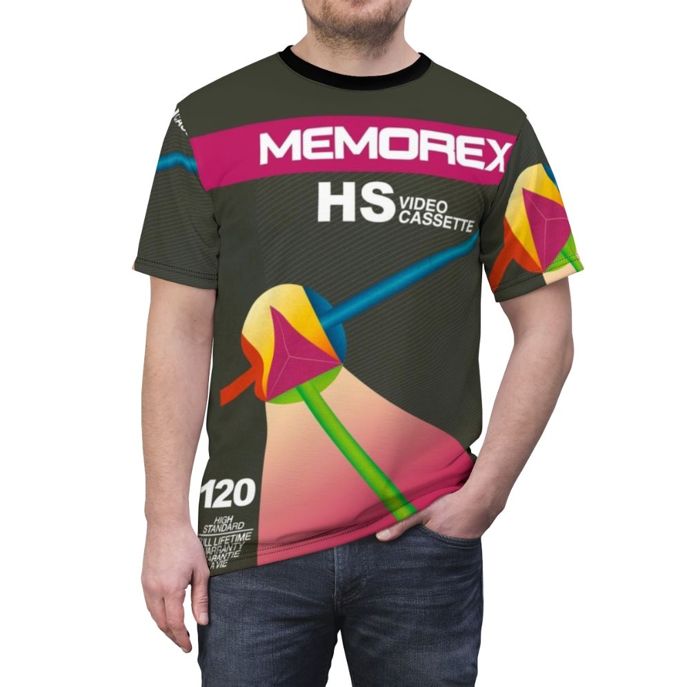 Vintage cassette tape inspired vaporwave design t-shirt - men front